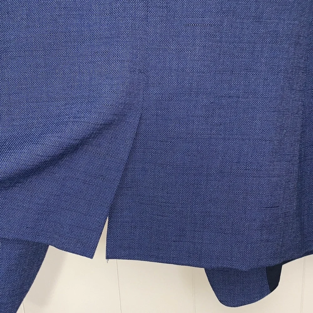 LOFT Navy Blue Textured Single-Button Blazer - Picture 8 of 9